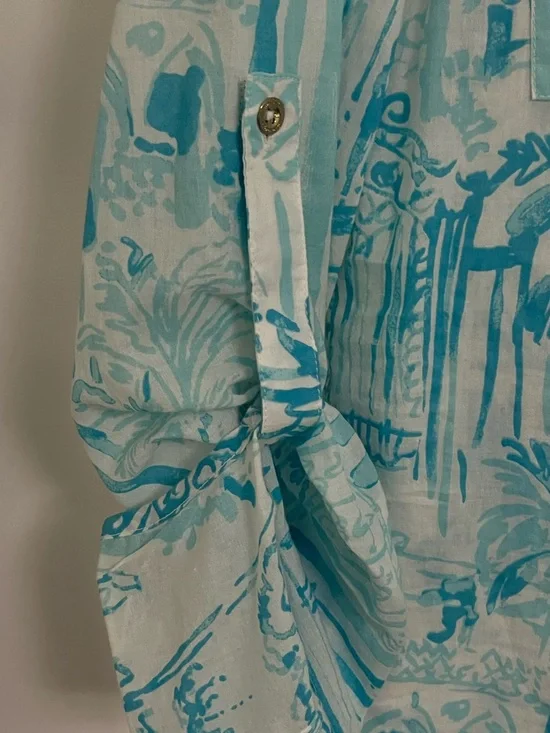 Lilly Pulitzer Captiva Tunic Beach Cover Up. Cotton Button Henley Women's XS - Picture 3 of 4